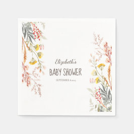 Wasserfarben-Wildblume: Austrocknung Serviette