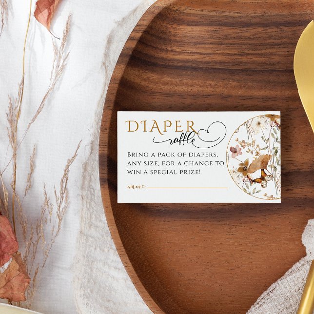 Wasserfarben Wildblume Fall Kinderdusche Windeln Begleitkarte (Von Creator hochgeladen)