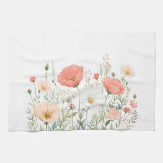 Wasserfarben-Wildblumen-Küchentuch, florales Desig Geschirrtuch