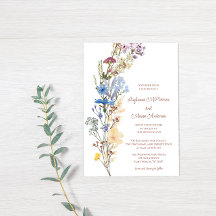 Wasserfarben-Wildblumengarten-Hochzeitseinladung