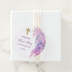 Wasserfarben Wisteria Erstkommunion Geschenkanhänger