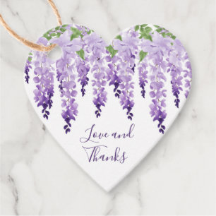 Wasserfarben-Wisteria-Hochzeit-Dankeschön Geschenkanhänger