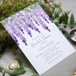 Wasserfarben-Wisteria-Lavendel-Junggesellinnen-Abs Einladung