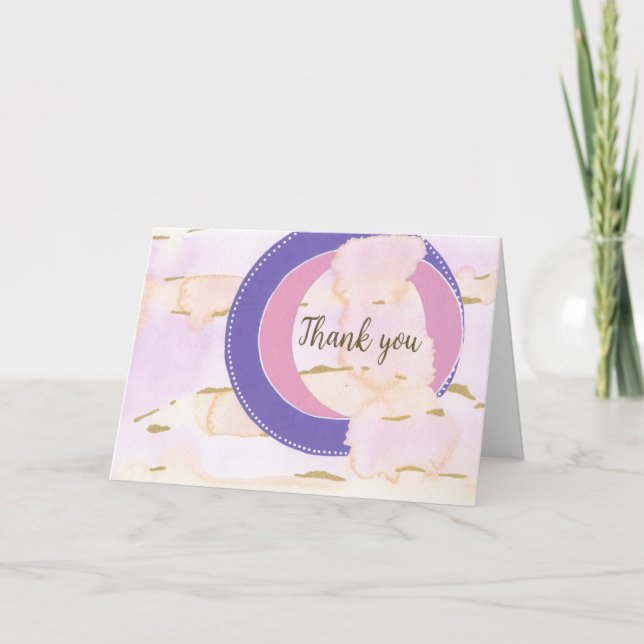 Wasserfarben Wolken, deine Worte. Vielen Dank Karte (Vorderseite)