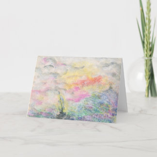 Wasserfarben Wolken und Schiffe Karte