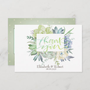 Wasserfarben-Wüste-Kakteen Sukkulents-Punkte Dankeskarte