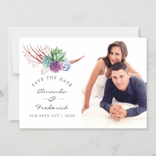 Wasserfarben-Wüstensukkulente Hochzeiten speichern Magneteinladung