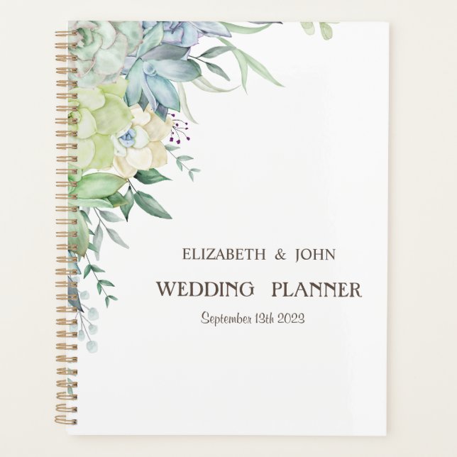 Wasserfarben-Wüstensukkulente Punkte Planer (Vorderseite)