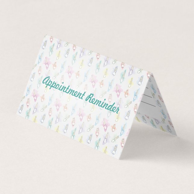 Wasserfarben Zähne Zahnersatz Erinnerung Visitenkarten (Vorderseite)