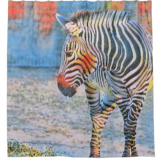 Wasserfarben - Zebra Duschvorhang