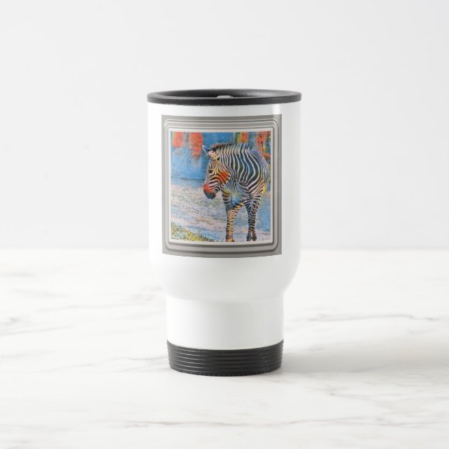 Wasserfarben - Zebra Reisebecher (Mittel)