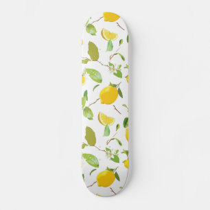 Wasserfarben-Zitrone und Blätter 2 Skateboard