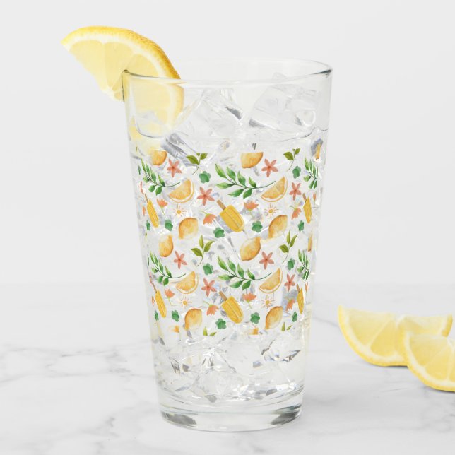 Wasserfarben-Zitronen Glas (Vorderseite Ice)