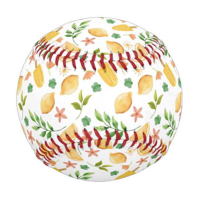 Wasserfarben-Zitronen & Popsicles Baseball Spaß So (Vorderseite)