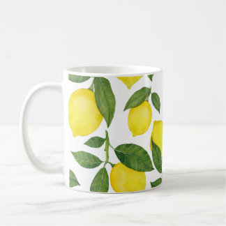 Wasserfarben-Zitronen: Sommerfruchtmuster Kaffeetasse