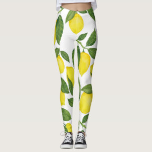 Wasserfarben-Zitronen: Sommerfruchtmuster Leggings