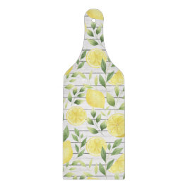 Wasserfarben-Zitronen und Barnwood Schneidebrett