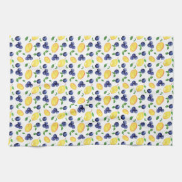 Wasserfarben-Zitronen und Blaubeeren Geschirrtuch