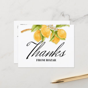 Wasserfarben Zitronen und Blüten Geburtstag Vielen Postkarte