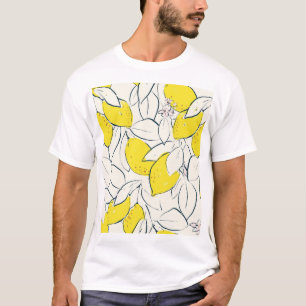Wasserfarben-Zitronen-Zitronen Nahtloses Muster T-Shirt
