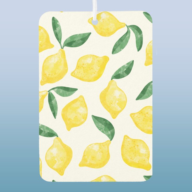 Wasserfarben-Zitronenmuster Autolufterfrischer (Citrus Lemon pattern air freshener)