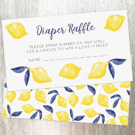 Wasserfarben-Zitronenmuster Zitrusfrüchte-Windeln Begleitkarte