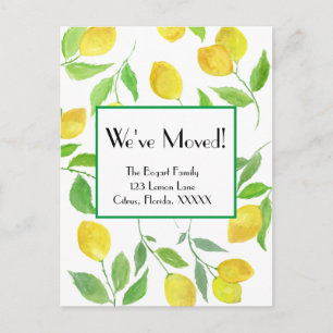 Wasserfarben Zitronenweine, die wir bewegt haben Postkarte