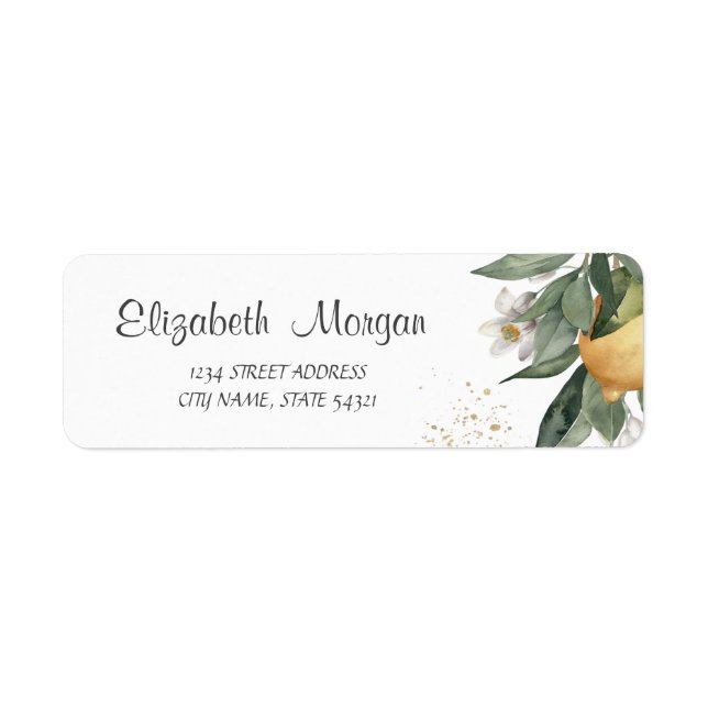 Wasserfarben Zitrusfrüchte blühen (Vorne)