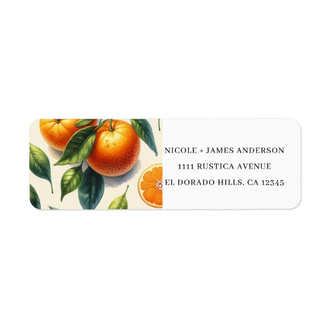 Wasserfarben Zitrusfrüchte Orange Blätter Hochzeit (Vorne)