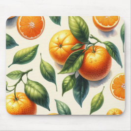 Wasserfarben Zitrusfrüchte Orange Blätter Hochzeit Mousepad