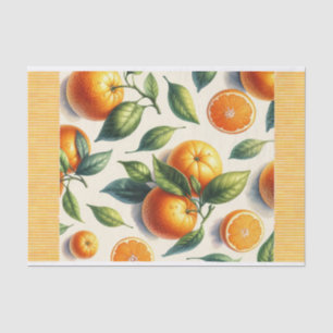 Wasserfarben Zitrusfrüchte Orange Blätter Hochzeit Seidenpapier