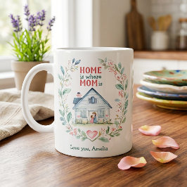 Wasserfarben-Zuhause: Mama ist Individuelle Name Jumbo-Tasse