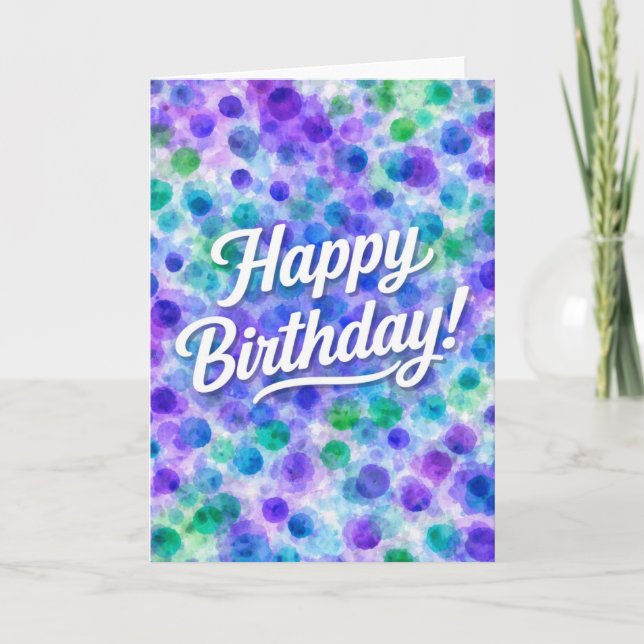 Wasserfarben zum Geburtstag Karte (Vorderseite)
