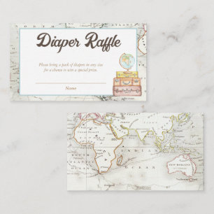 Wasserfarbenabenteuer erwartet Baby Diaper Raffle Begleitkarte