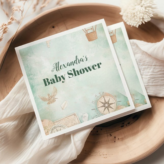 Wasserfarbenabenteuer erwartet Gender Baby Dusche Serviette (Von Creator hochgeladen)