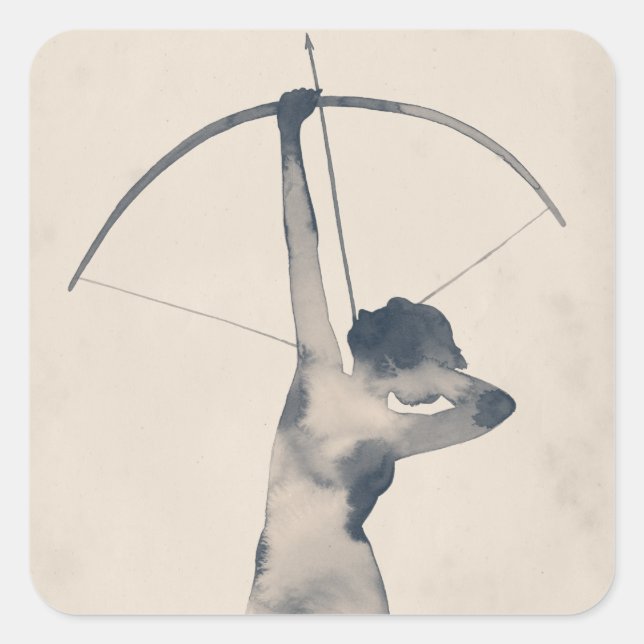 WasserfarbenArcheress Quadratischer Aufkleber (Vorderseite)