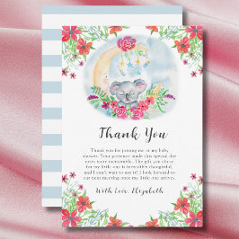 Wasserfarbenbaby Koala mit Mondeinladung Dankeskarte