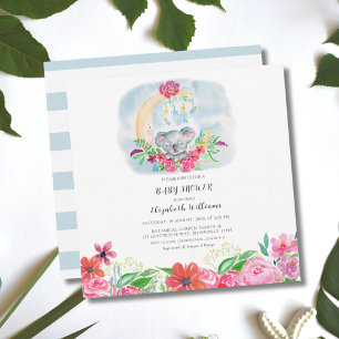 Wasserfarbenbaby Koala mit Mondeinladung Einladung