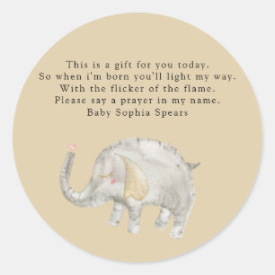 Wasserfarbenballon Elefant - Gebetskandle-Label Runder Aufkleber