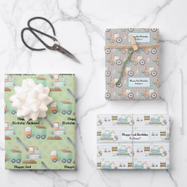 Wasserfarbenbaukran Geschenkpapier Set