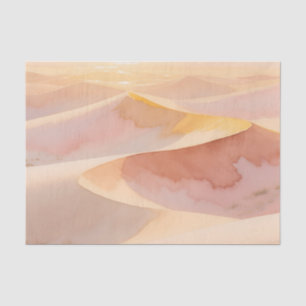 Wasserfarbenbild Wüsten-Sonnenuntergang-Dünen Seidenpapier