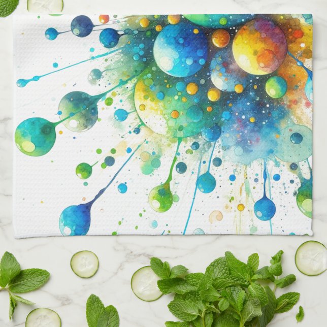 Wasserfarbenblase Burst Küchentuch (Gefaltet)