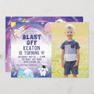 Wasserfarbenblast vom Weltraum - Einladung zum Geb