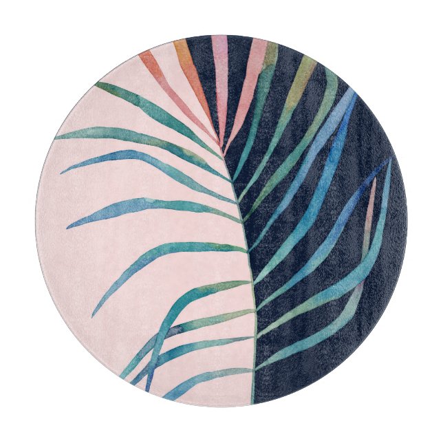 Wasserfarbenblatt, abstrakter Naturdruck. Schneidebrett (Vorderseite)