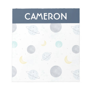 Wasserfarbenblau-Planet-Muster Notizblock