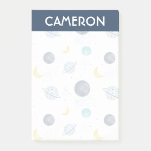 Wasserfarbenblau-Planet-Muster Post-it Klebezettel