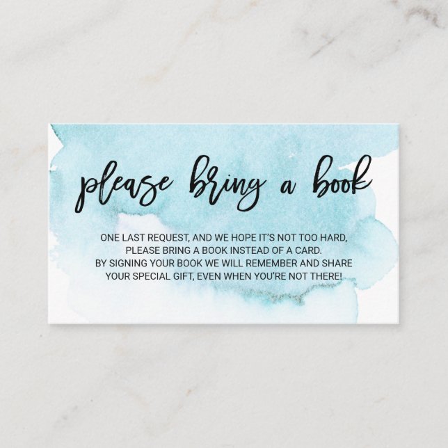 Wasserfarbenblau Türkis Bringen Sie eine Babydusch Begleitkarte (Vorderseite)