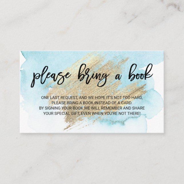 Wasserfarbenblau Türkis Bringen Sie eine Babydusch Begleitkarte (Vorderseite)