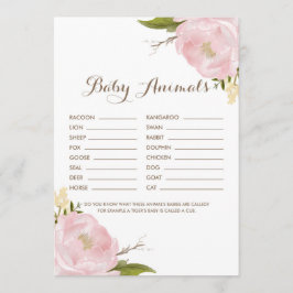 Wasserfarbenblush Pink Peonies Baby Showspiel
