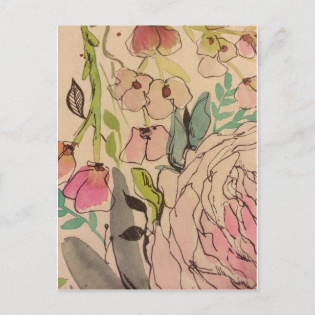 Wasserfarbenblüte 2 postkarte (Vorderseite)